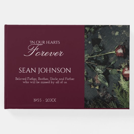 Elegante Bourgondië voor altijd in onze harten beg Gastenboek (Voorkant)