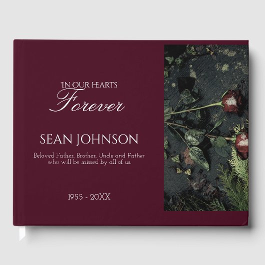 Elegante Bourgondië voor altijd in onze harten beg Gastenboek (Voorkant)