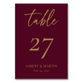 Elegante Bourgondiër met Gouden Persoonlijke Bruil Kaart (Voorkant)