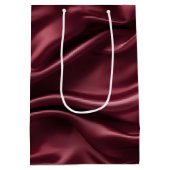 Elegante Bourgondisch Rode Kerst Medium Cadeauzakje (Achterkant)