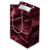Elegante Bourgondisch Rode Kerst Medium Cadeauzakje (Achterkant Gekanteld)