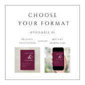 Elegante Bourgondische Ampersand bruiloft Kaart