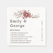 Elegante  Bourgondische bladeren Herfst Bloemenbru Servet (Voorkant)