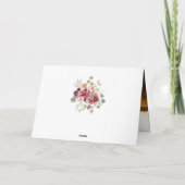 Elegante Bourgondische Bloem Eucalyptus Foto Bruil Bedankkaart (Achterkant)