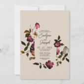 Elegante Bourgondische bloemen Boho chique moderne Kaart (Voorkant)