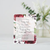 Elegante Bourgondische Bloemen Gouden Folie Verlov Kaart (Staand voorkant)