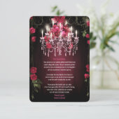 Elegante Bourgondische Bloemen Rozen Kroonluchter  Bedankkaart (Staand voorkant)