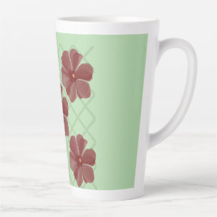 Elegante Bourgondische Bloemen & Saliegroene Latte Mok