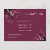 Elegante Bourgondische bloemenreceptie Informatiekaartje (Voorkant)