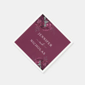 Elegante Bourgondische bloemige pioenrozen bruilof Servet (Hoek)