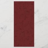 Elegante Bourgondische Bloemlijn Kunst Bruiloft Menu (Achterkant)