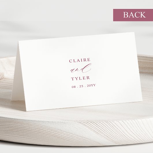 Elegante Bourgondische, Blush Roze Trouwplaats kaa Kaart