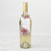 Elegante Bourgondische Bos Bloemen Bruiloft Flessenhanger (Op fles)
