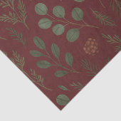 Elegante Bourgondische botanische vakantie Tissuepapier (Detail)