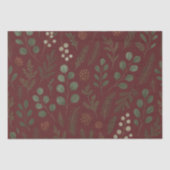 Elegante Bourgondische botanische vakantie Tissuepapier (Voorkant)