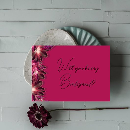 Elegante Bourgondische bruidsmeisje voorstel Kaart