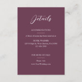 Elegante Bourgondische bruiloft details Informatiekaartje (Voorkant)
