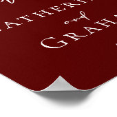 Elegante Bourgondische bruiloft teken ons gastenbo Poster (Hoek)