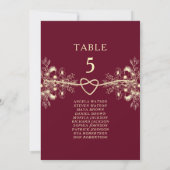 Elegante Bourgondische bruiloft zitgrafiek (Achterkant)