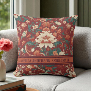 Elegante Bourgondische Chinoiserie Floral Bridesma Kussen