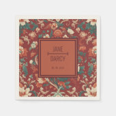 Elegante Bourgondische Chinoiserie Victoriaans bru Servet (Voorkant)