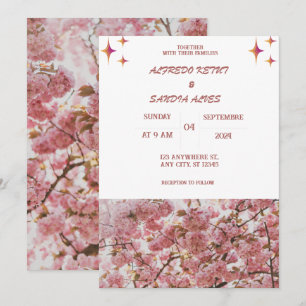 Elegante Bourgondische Crimson Flowers Wedding Kaart
