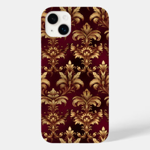 Elegante Bourgondische Damask -  Barokke Bloemen Case-Mate iPhone 14 Plus Hoesje