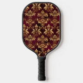 Elegante Bourgondische Damask -  Barokke Bloemen Pickleball Paddle (Voorkant)