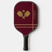 Elegante Bourgondische Damask -  Barokke Bloemen Pickleball Paddle (Achterkant)