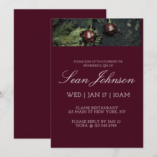 Elegante Bourgondische Dark Roos Modern Custom Fun Kaart (Voorkant / Achterkant)