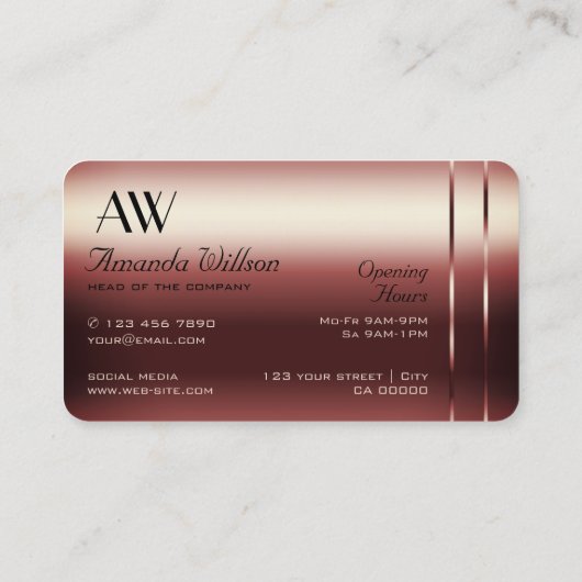 Elegante Bourgondische Decor Shimmery Diamonds Mon Visitekaartje (Achterkant)