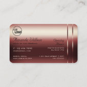 Elegante Bourgondische Decor Shimmery Diamonds toe Visitekaartje (Achterkant)