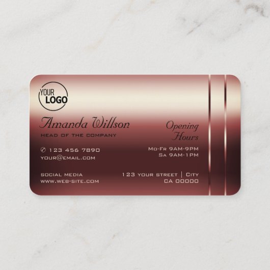 Elegante Bourgondische Decor Shimmery Diamonds toe Visitekaartje (Achterkant)