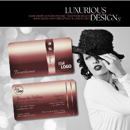 Elegante Bourgondische Decor Shimmery Diamonds toe Visitekaartje