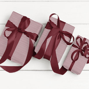 Elegante Bourgondische dunne gestreepte Cadeaupapier
