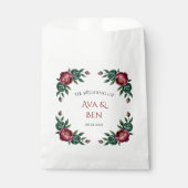 Elegante Bourgondische en Emerald Peony bruiloft Bedankzakje (Voorkant)