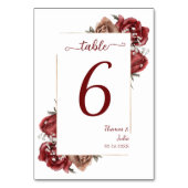 Elegante Bourgondische en zilveren bloemen Kaart (Achterkant)