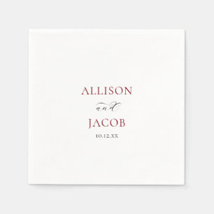 Elegante Bourgondische en zwarte bruiloft Servet