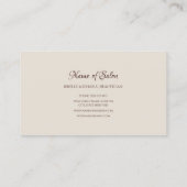 Elegante Bourgondische Floral Gold Glitter Beauty  Visitekaartje (Achterkant)