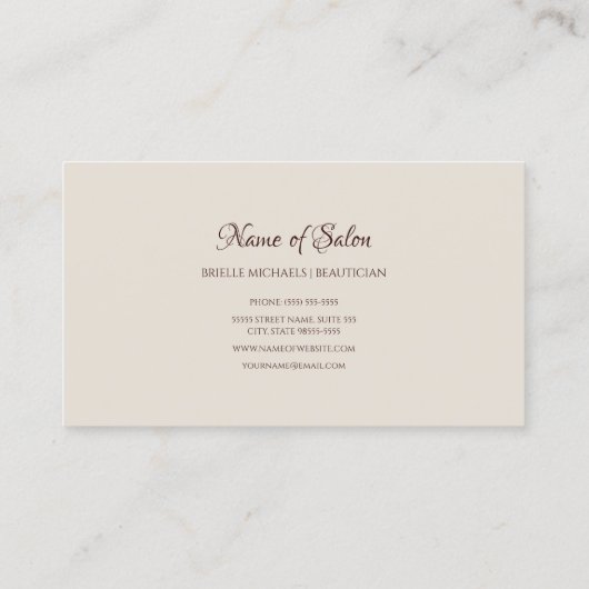 Elegante Bourgondische Floral Gold Glitter Beauty  Visitekaartje (Achterkant)