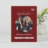 Elegante Bourgondische foto Spaans afgestudeerd Aankondiging (Staand voorkant)