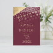 Elegante Bourgondische geometrische gouden bloemen Kaart (Staand voorkant)