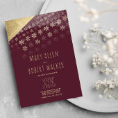 Elegante Bourgondische geometrische gouden bloemen Kaart