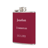 Elegante Bourgondische gepersonaliseerde groomsman Heupfles (Links)
