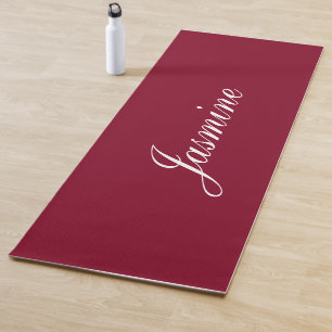 Elegante Bourgondische gepersonaliseerde naam yoga Yogamat