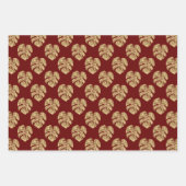 Elegante Bourgondische gouden bladeren Inpakpapier Vel (Voorkant 2)