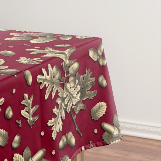 Elegante  Bourgondische gouden eikenbladeren eikel Tafelkleed (Voorbeeld)