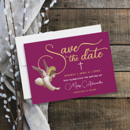 Elegante Bourgondische gouden God zegene religieus Save The Date