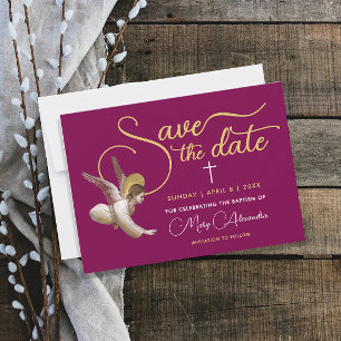 Elegante Bourgondische gouden God zegene religieus Save The Date