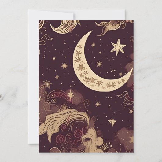 Elegante Bourgondische gouden hemelse bruiloft Save The Date (Achterkant)